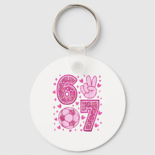 Funny Six Seven Soccer Valentines Day Men Women Ki Keychain