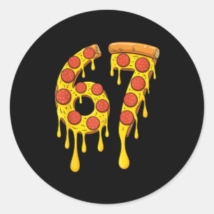 Funny Six Seven Zza 67 Number  Classic Round Sticker