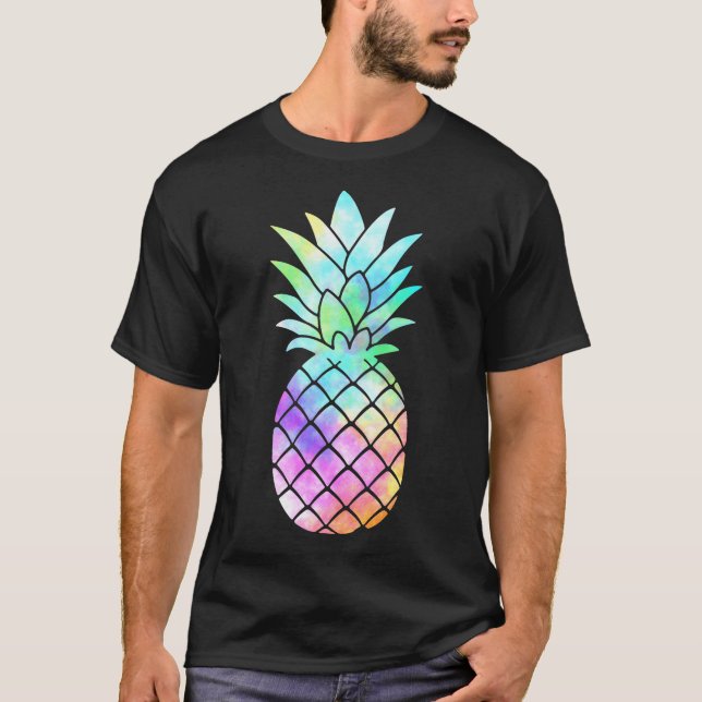 Funny Sizzling Summer Pineapple Tie Dye Matching T-Shirt (Front)