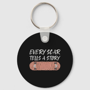 Funny Skate Distressed Design Cool Skateboarder Gi Keychain