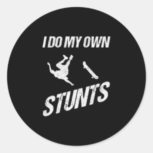 Funny Skateboard Art For Men Women Boys Skater Ska Classic Round Sticker