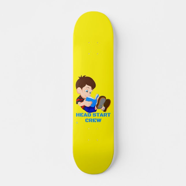 funny skateboard "HEAD START CREW" (Front)
