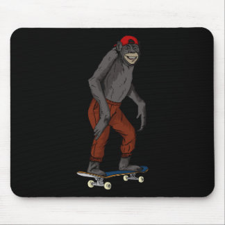Funny Skateboard Monkey Gift Idea 4 Skate And Half Mouse Pad