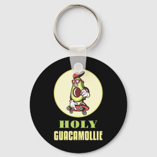 Funny Skateboarding Avocado Cool Skater Skateboard Keychain