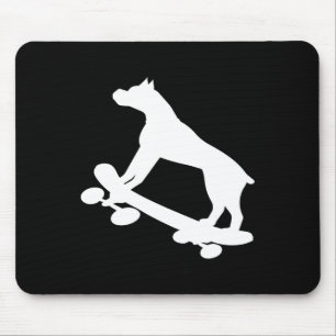 Funny Skateboarding Boxer Dog Skateboard Skater  Mouse Pad