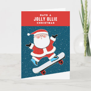 Funny Skateboarding Christmas Holiday Card
