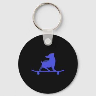 Funny Skateboarding Dog French Bulldog Lover Men W Keychain