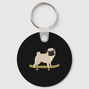 Funny Skateboarding Dog Puppy Co. Men Women Kids Keychain