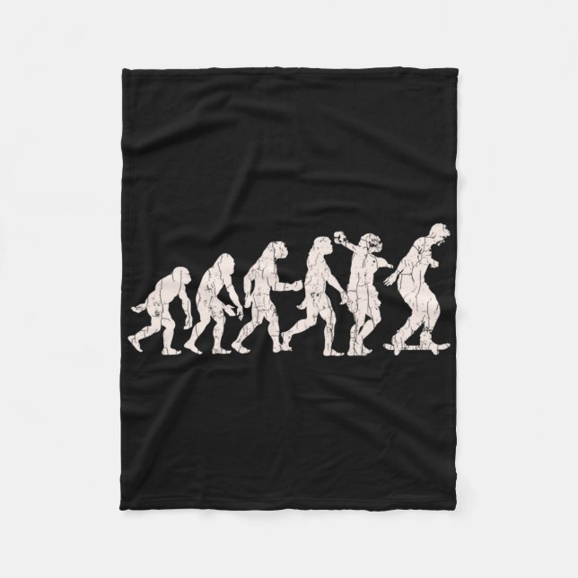 Funny Skateboarding Evolution Design For Skateboar Fleece Blanket (Front)