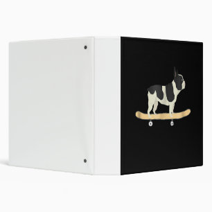 funny skateboarding french bulldog puppy gift binder