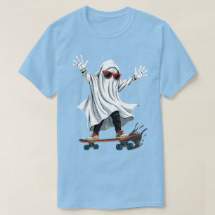 Funny Skateboarding Ghost Men's Basic T-Shirt