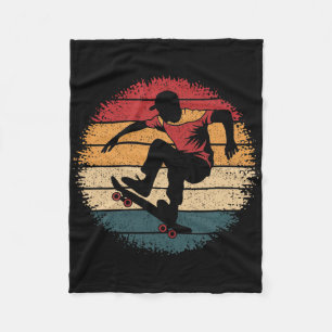 Funny Skateboarding Shirt Vintage Retro Skateboard Fleece Blanket