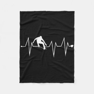Funny Skateboarding Skater Heartbeat Heart Pulse R Fleece Blanket