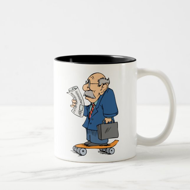 Funny Skateboarding Teacher Skateboarder Fun Two-Tone Coffee Mug (Right)