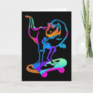 Funny Skater Dino Skateboard Skateboarding Board D Card