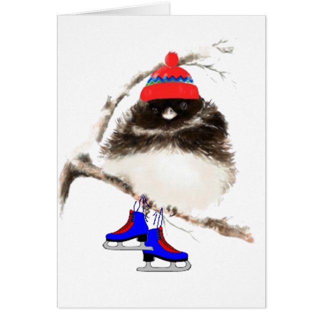 Funny Skating Chick, Cute Sport Bird (Front)