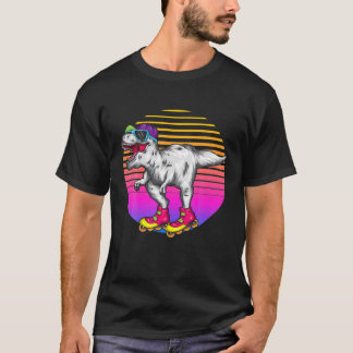 Funny Skating T Rex Dinosaur Roller Skating Lover T-Shirt