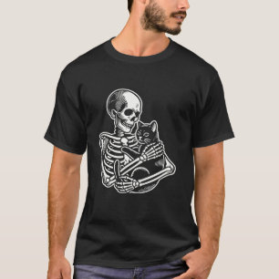 Funny Skeleton And Cat Lover Halloween Costume Sku T-Shirt