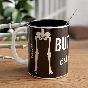 Funny Skeleton Bones Custom Doctor Osteologist  Two-Tone Coffee Mug