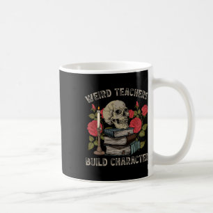 Funny Skeleton Book Floral Skull Halloween Teacher Coffee Mug