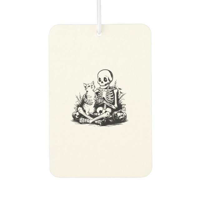 Funny Skeleton Cat Skull Kitty Cute Cat Goth Hallo Air Freshener (Front)
