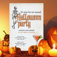 Funny Skeleton Cocktail Office Halloween Party
