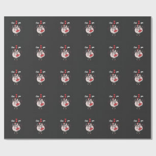 Funny Skeleton Couple in Love Wrapping Paper