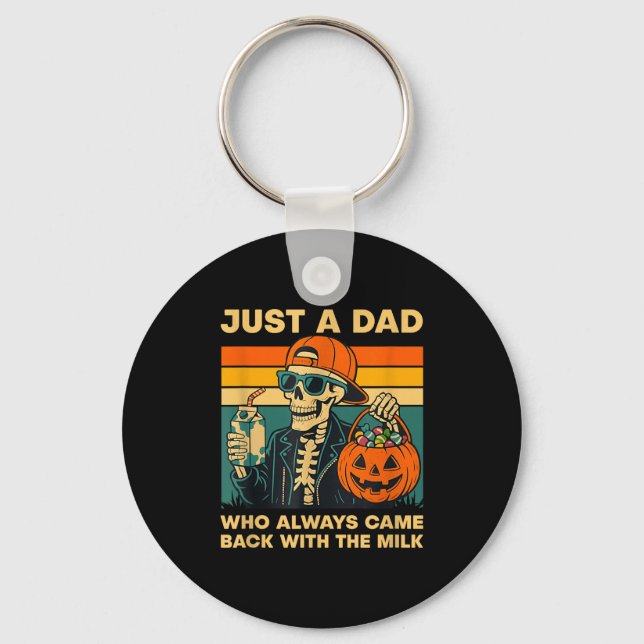 Funny Skeleton Dad Quote Retro Gift For Father’s D Keychain (Front)