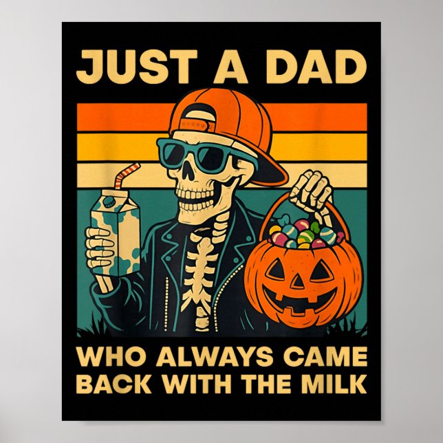 Funny Skeleton Dad Quote Retro Gift For Father’s D Poster (Front)