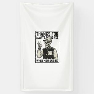 Funny Skeleton Dad Saying Yes Vintage Shirt Design Banner