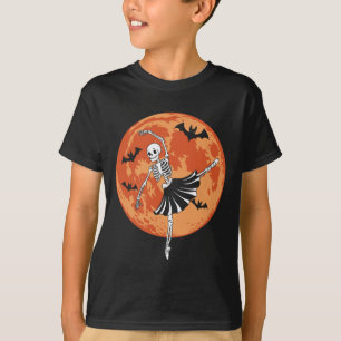Funny Skeleton Dancing Ballet Lovers Spooky Hallow T-Shirt
