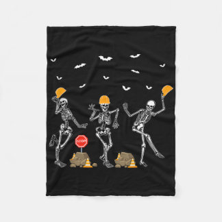 Funny Skeleton Dancing Construction Worker Costume Fleece Blanket