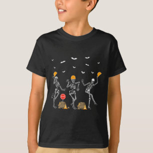 Funny Skeleton Dancing Construction Worker Costume T-Shirt