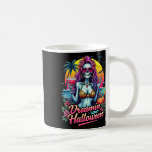 Funny Skeleton Dreamin Bout Halloween Summerween V Coffee Mug