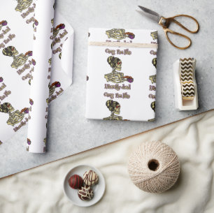 Funny Skeleton Drinking I'm literally Dead Coffee Wrapping Paper