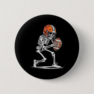 Funny Skeleton Football Halloween Costume Boys Kid 2 Inch Round Button