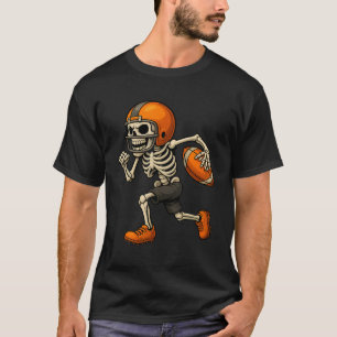 Funny Skeleton Football Halloween Costume For Men T-Shirt