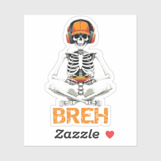 Funny Skeleton Gamer BRUH Halloween Game  (Sheet)