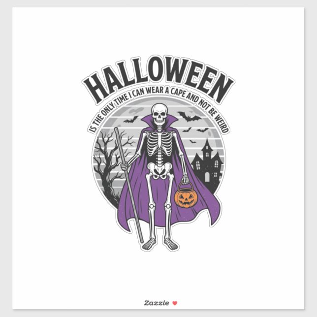 Funny Skeleton Halloween Cape Quote Vintage Design (Sheet)