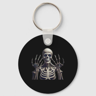 Funny Skeleton Halloween For Mens Womens Kids Keychain