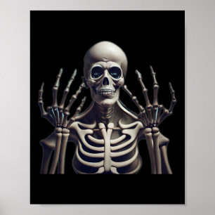 Funny Skeleton Halloween For Mens Womens Kids  Poster