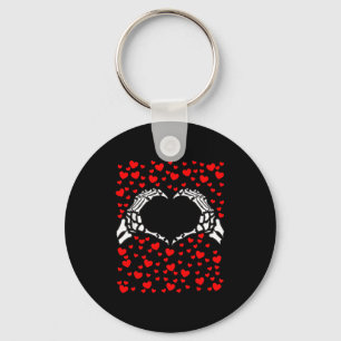 Funny Skeleton Hand Heart Love Valentine Gift Men Keychain