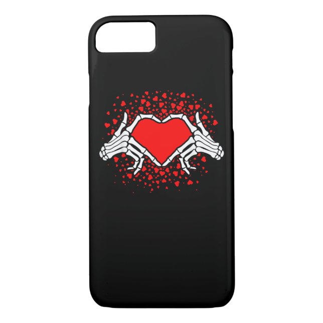 Funny Skeleton Hand Heart Valentines Day Case-Mate iPhone Case (Back)