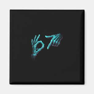 Funny Skeleton Hand Meme 67 Gen Alpha Halloween Si Magnet