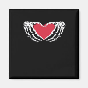 Funny Skeleton Heart Hands Classic Look Magnet