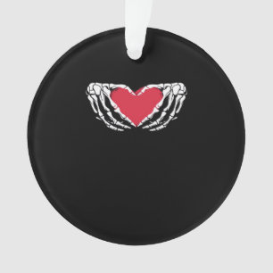 Funny Skeleton Heart Hands Classic Look Ornament