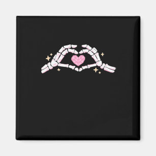 Funny Skeleton Heart Hands Creative Vibe Magnet