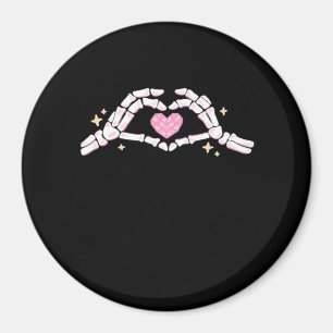 Funny Skeleton Heart Hands Creative Vibe Magnet