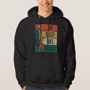 Funny skeleton hiking, eat sleep hike repeat hoodie