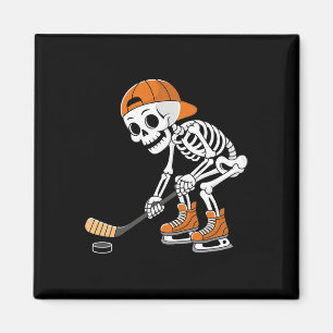 Funny Skeleton Hockey Player Cool Ice Skating Magnet